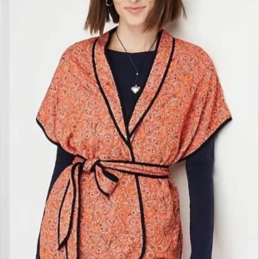 J. Jill Vibrant Orange Paisley Wrap